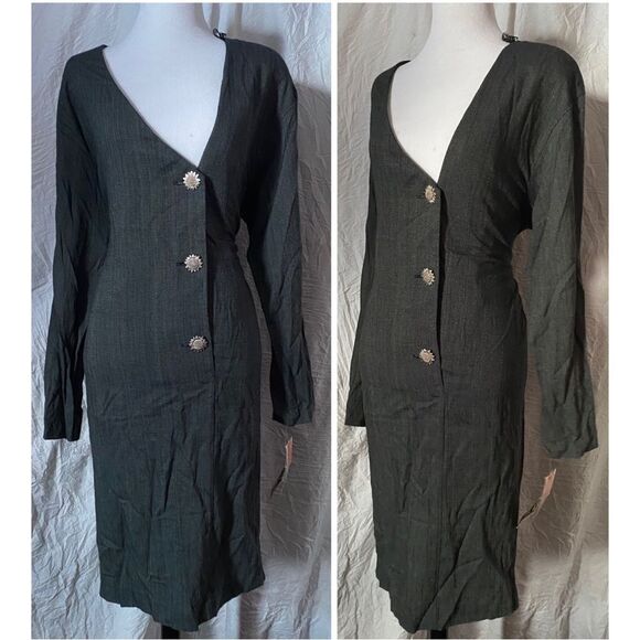 Vintage, Virgo II, Gray Micro Checkered Blazer Dress - Picture 5 of 16